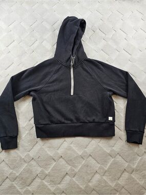 Vuori Restore Half-Zip Hooded Sweatshirt Womens Medium Black